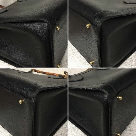 Authentic Gucci Diana tote bag black leather bamboo handles - Picture 14 of 16